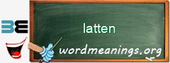 WordMeaning blackboard for latten